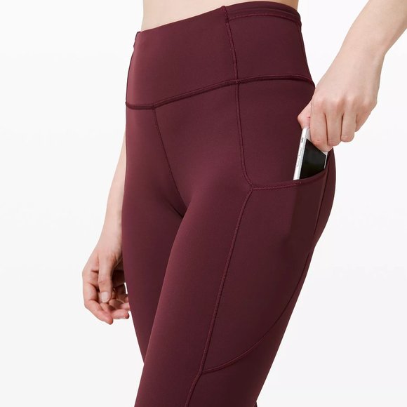 Sz 6 NWT Lululemon Fast and Free Tights Crop 19" Cassis - Picture 3 of 6